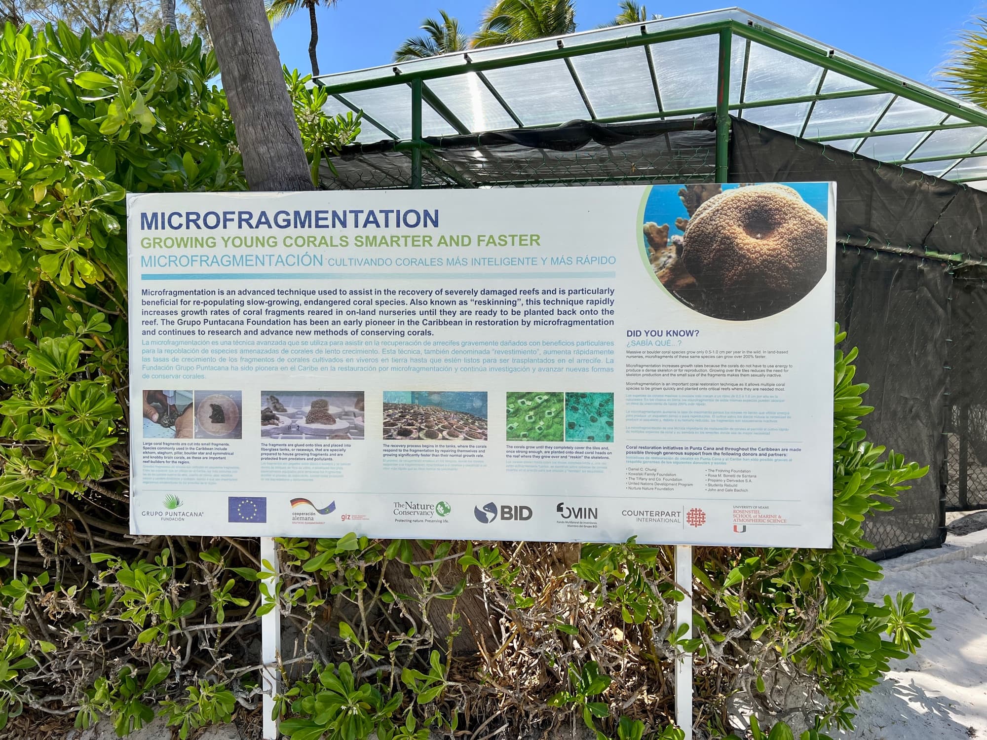 Micro-fragmentation interpretive signage and partner institutions at the facility