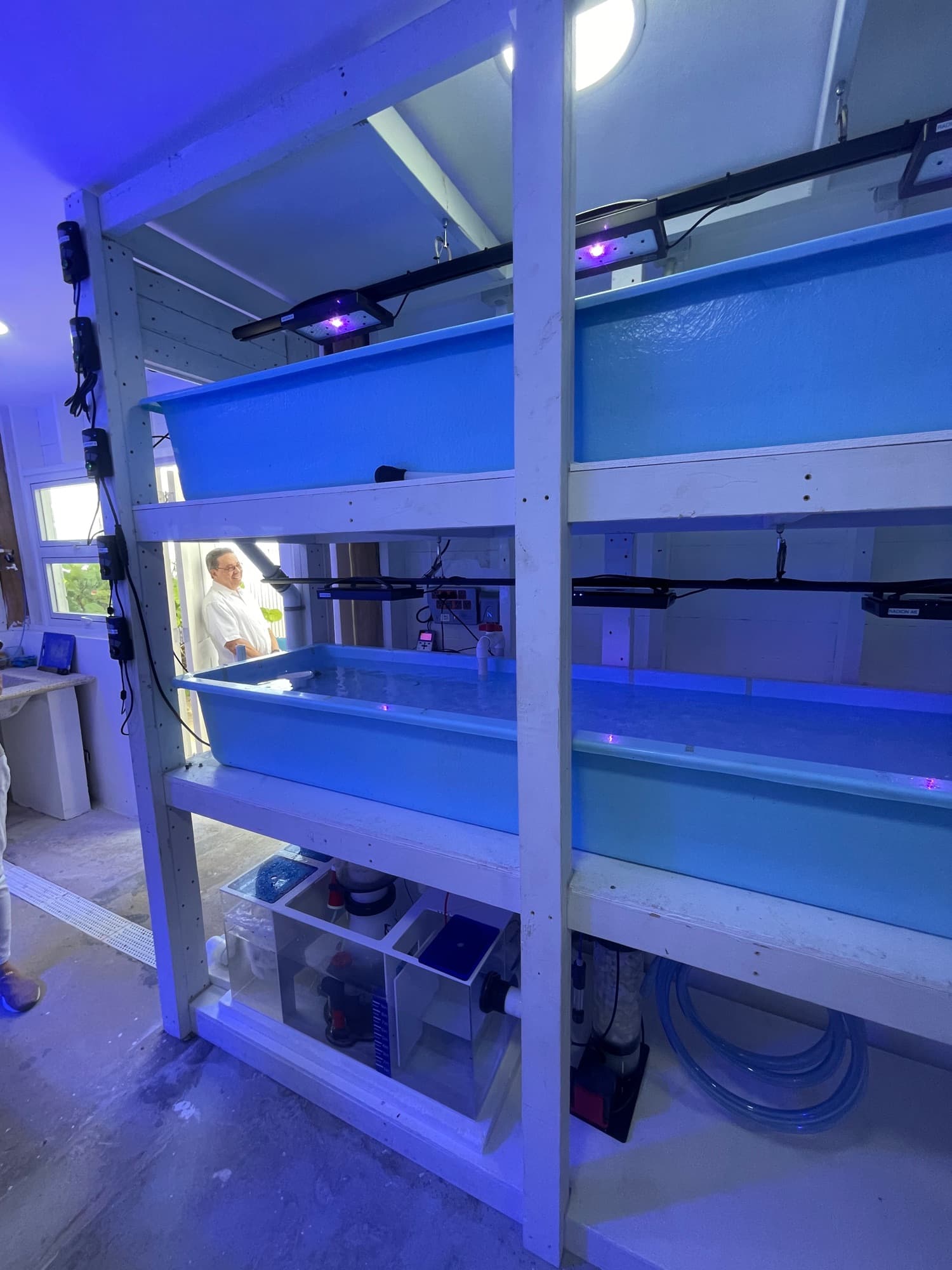 Indoor fiberglass tubs with filtration, circulation, and LED lighting
