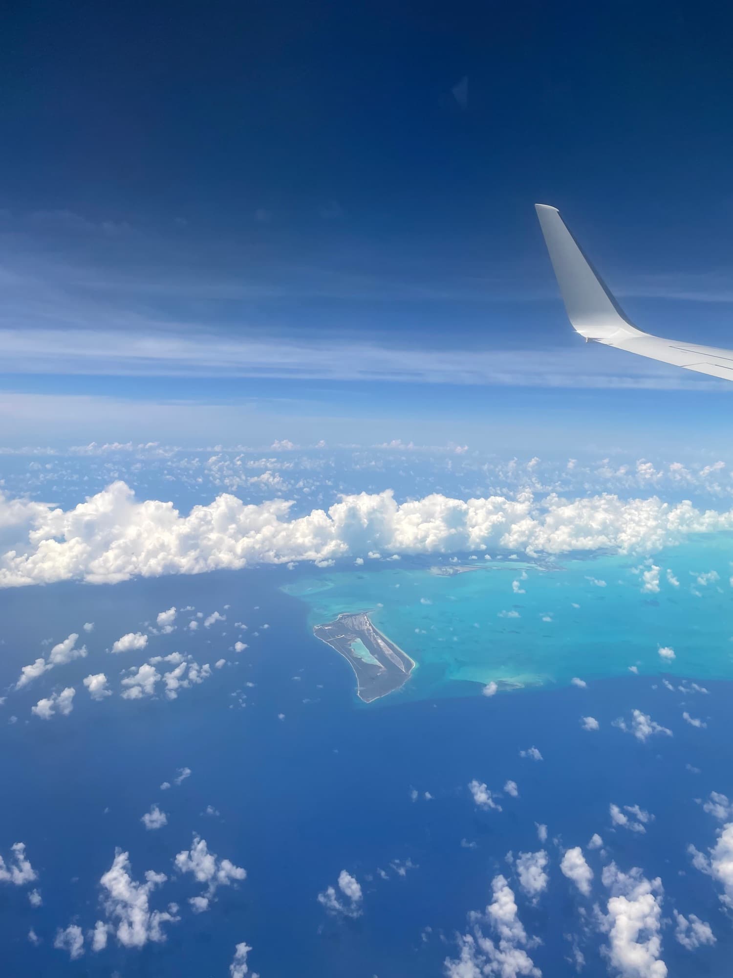 Aerial view of a Caribbean island
